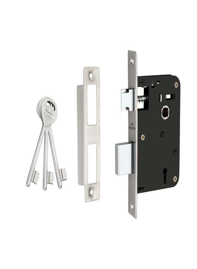 Alwin Mortise Door Lock Handle Set, 20 cm, 6-Lever Locking, Black n Gold Finish - Image 4